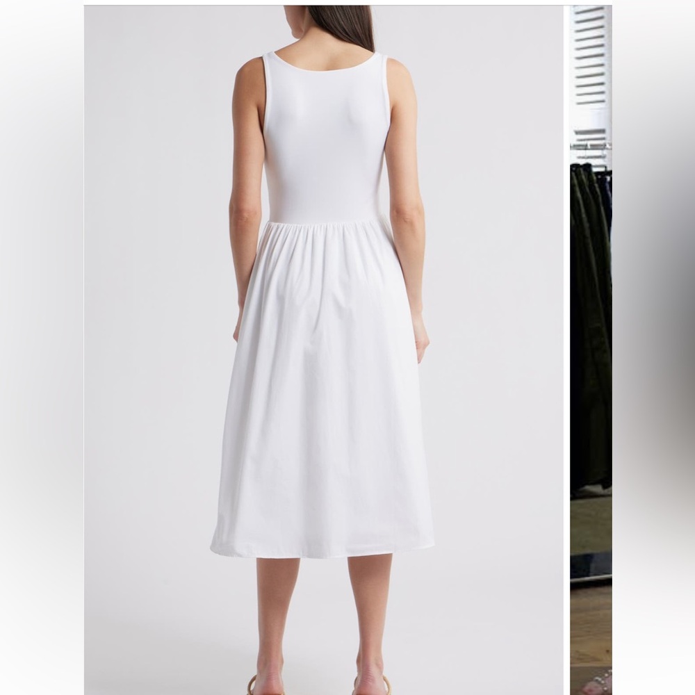 SPANX NEW Spanxsmooth jersey mixed media midi dress - Picture 2 of 9